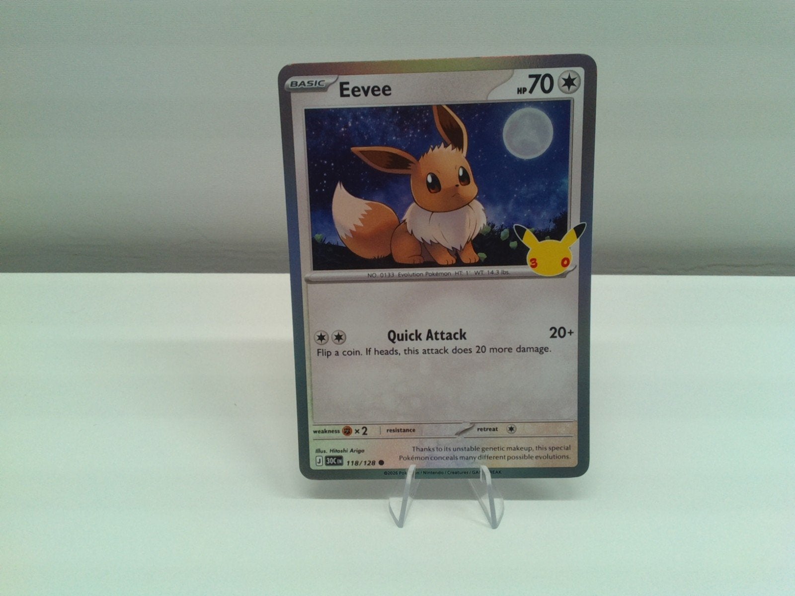 Eevee 118/128 Celebrations Pokémon Kaart Nieuw, Ophalen of Verzenden, Nieuw, Losse kaart