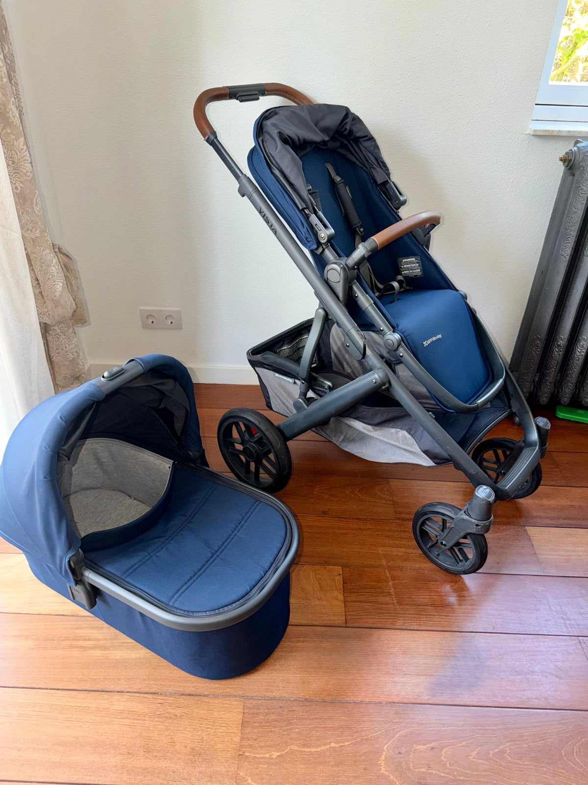 UPPAbaby Vista V2 Set + Seat Risers - Zo goed als nieuw, Zo goed als nieuw, Combiwagen, Verstelbare duwstang, Ophalen