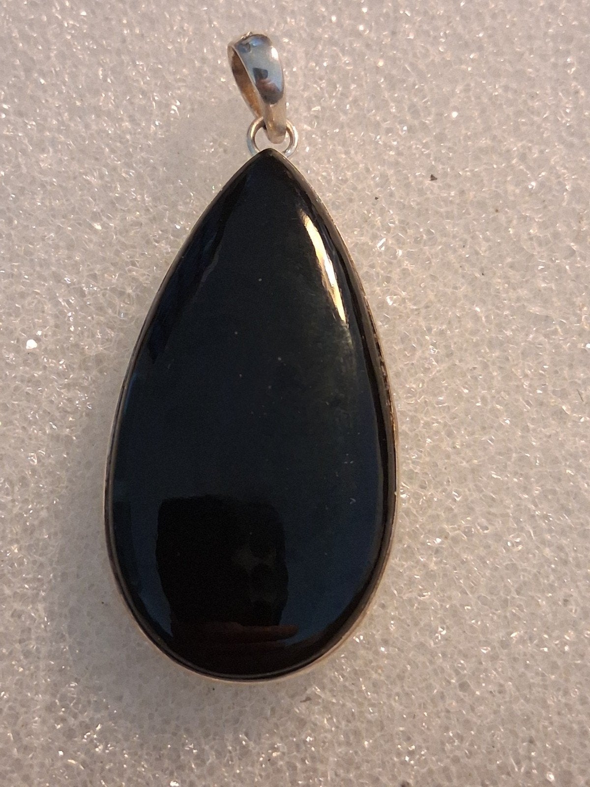 Zilveren hanger met  Onyx steen-- afmeting 60 mm, Ophalen of Verzenden, Nieuw, Zwart, Zilver