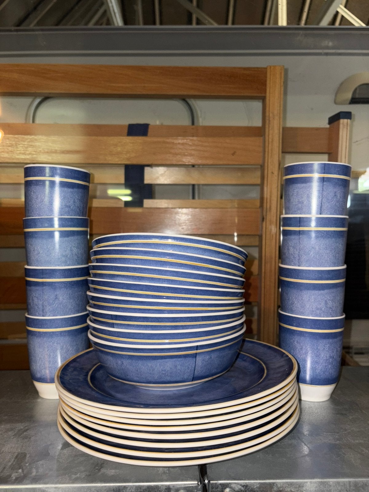 Blauw servies plastic, Ophalen of Verzenden