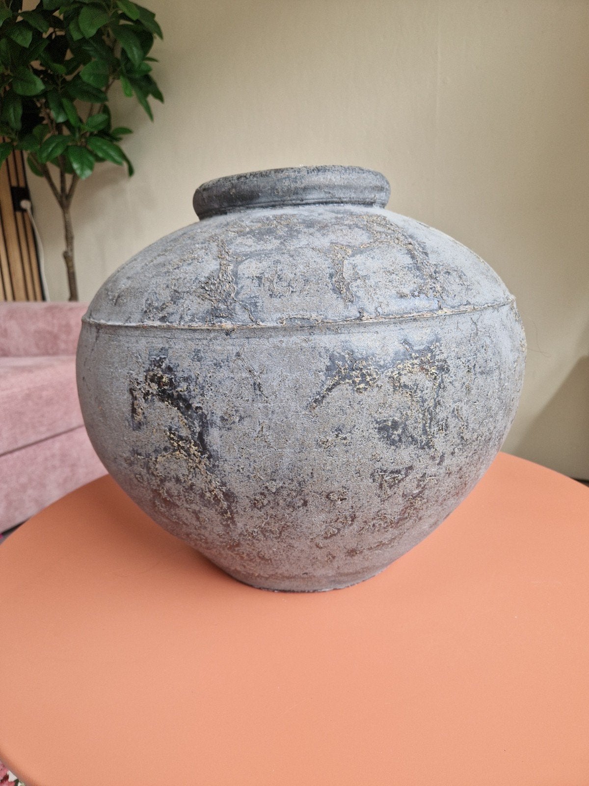 Decoratieve pot - Grijs, Antiek en Kunst, Ophalen