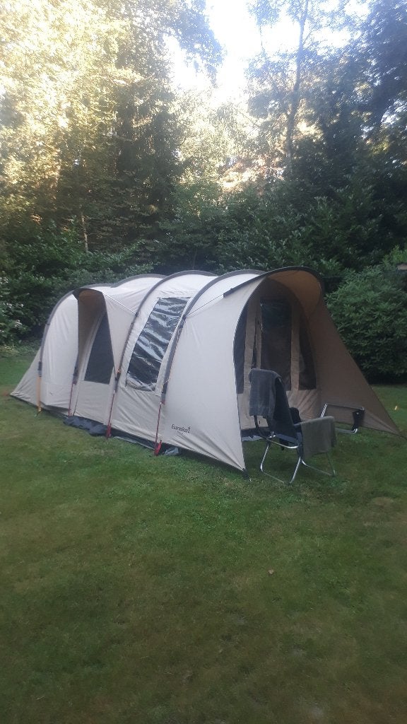 Katoenen tunneltent met luifel, Caravans en Kamperen, Tenten, Ophalen, Gebruikt, Tot en met 4