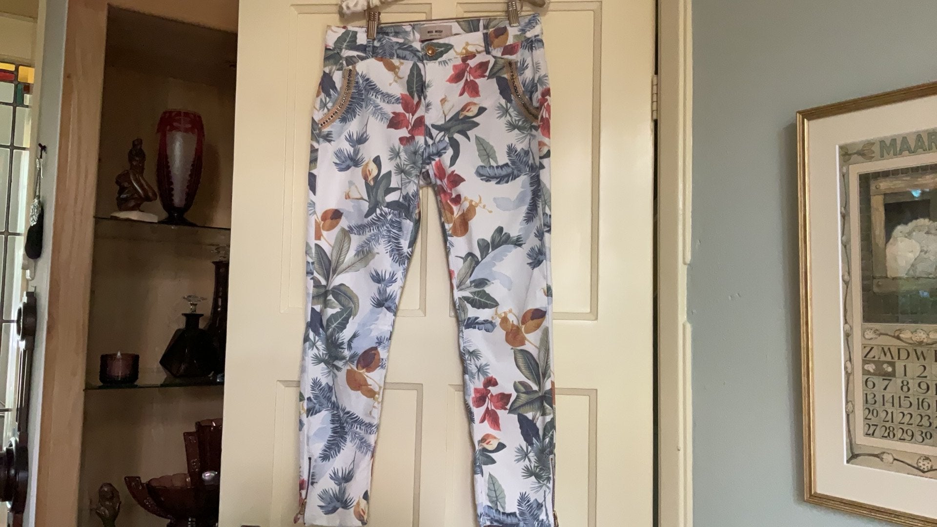 HELE MOOIE MOS MOSH PANTALON+PRACHTIGE PLANTDECORATIE MT 28, Maat 38/40 (M), Overige kleuren, Ophalen of Verzenden, Lang