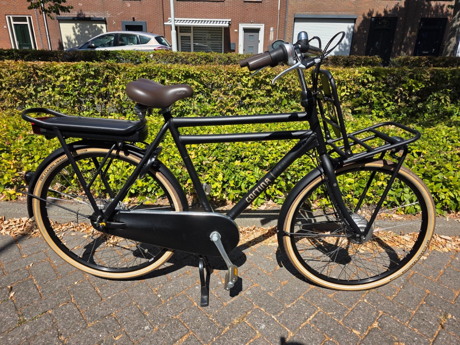 Zo goed als nieuwe Cortina elektrische heren fiets, Fietsen en Brommers, Ophalen of Verzenden, Zo goed als nieuw, Cortina, 50 km per accu of meer