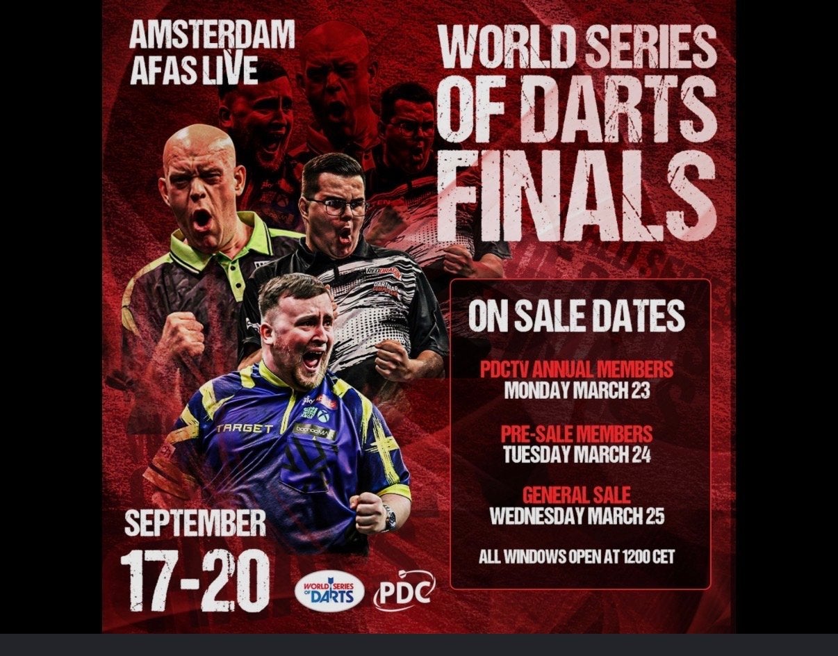 World series of darts 18 september, Tickets en Kaartjes