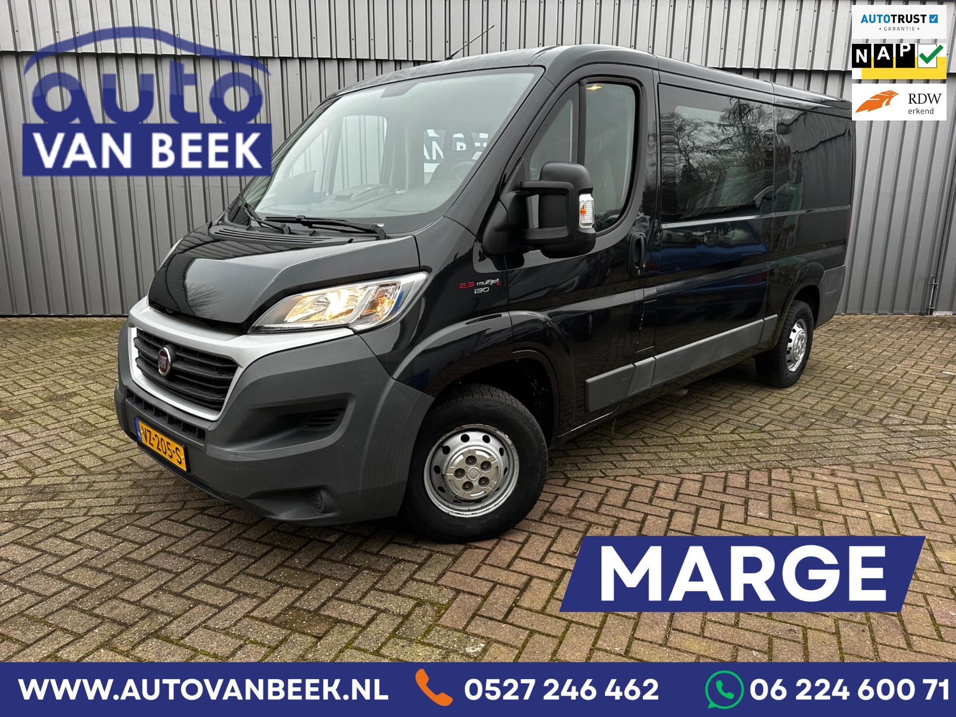 Fiat Ducato 33 2.3 MultiJet L2H1 DC|Trekhaak|Leder|Sensoren|, Auto's, Voorwielaandrijving, Gebruikt, Bedrijf, 6 stoelen