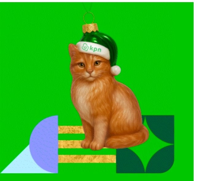 kpn kerstbal poes, Ophalen of Verzenden, Zo goed als nieuw
