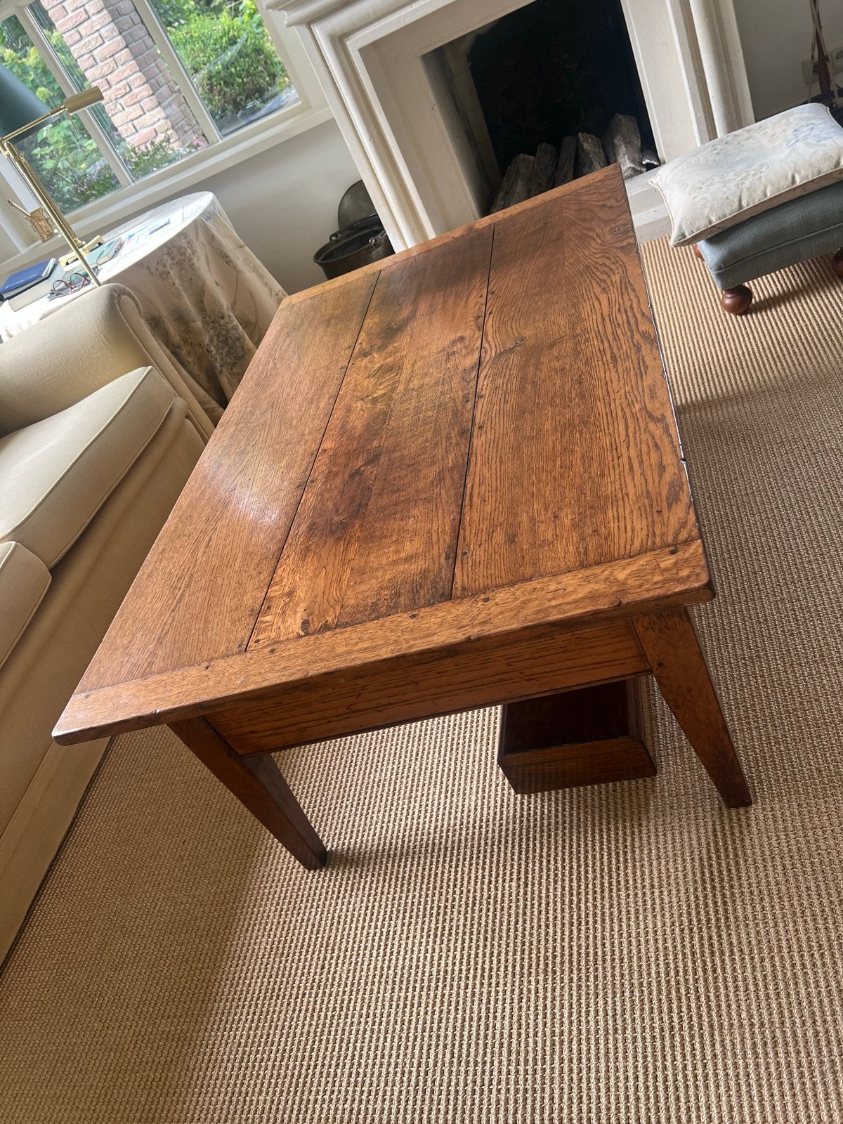Robuuste eikenhouten salontafel met lades, Ophalen, 50 – 75, 100 tot 150 cm, Eikenhout
