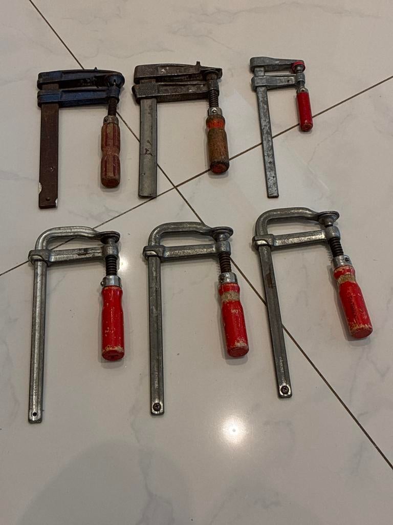 Set van 6 diverse lijmklemmen, Doe-het-zelf en Verbouw, Gereedschap | Handgereedschap, Ophalen of Verzenden, Gebruikt