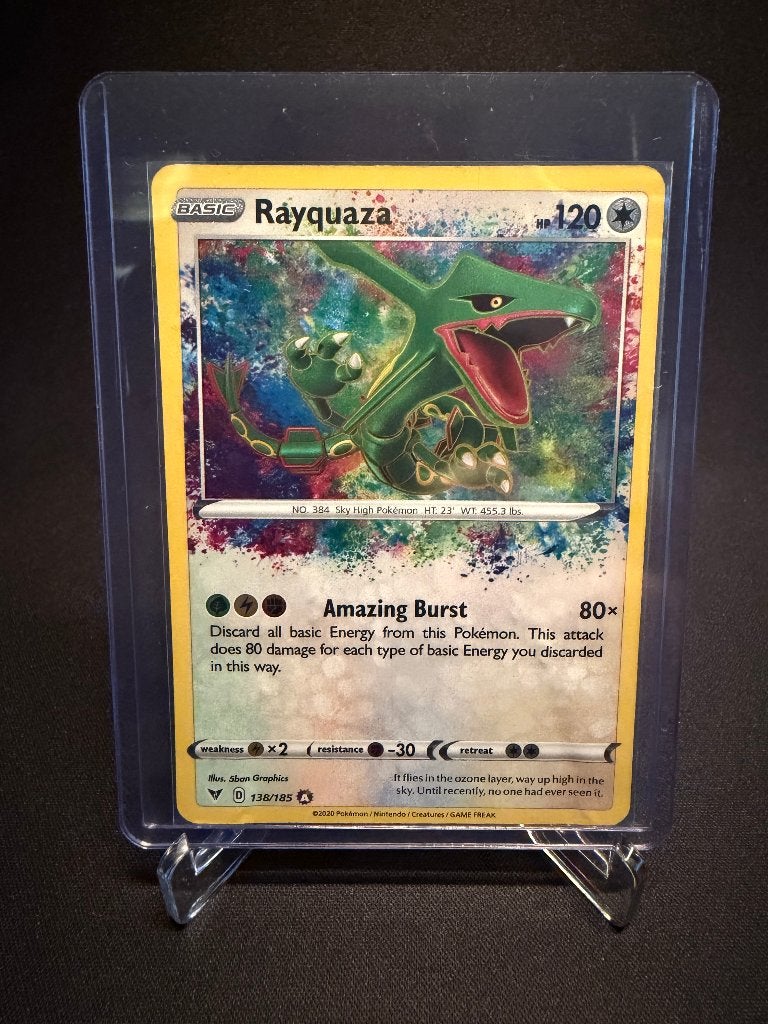 Rayquaza V 138/185 Amazing Burst - Pokemon kaart, Ophalen of Verzenden, Zo goed als nieuw, Losse kaart, Foil