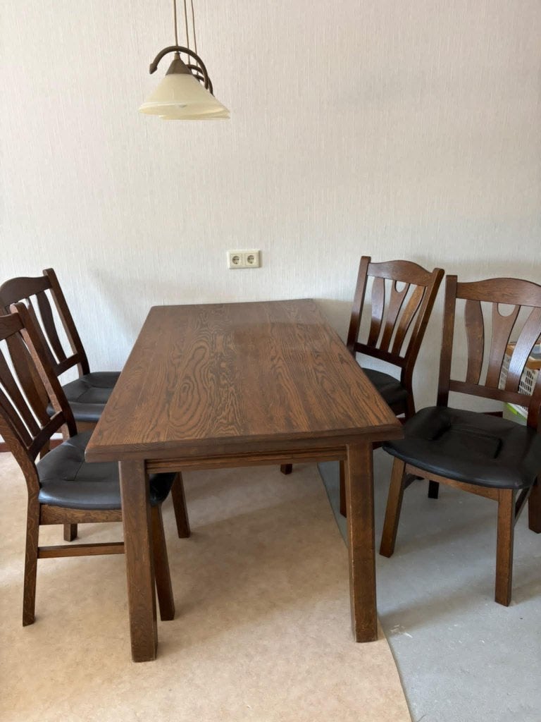Eethoek donker eiken, Ophalen, Gebruikt, 100 tot 150 cm, Eikenhout