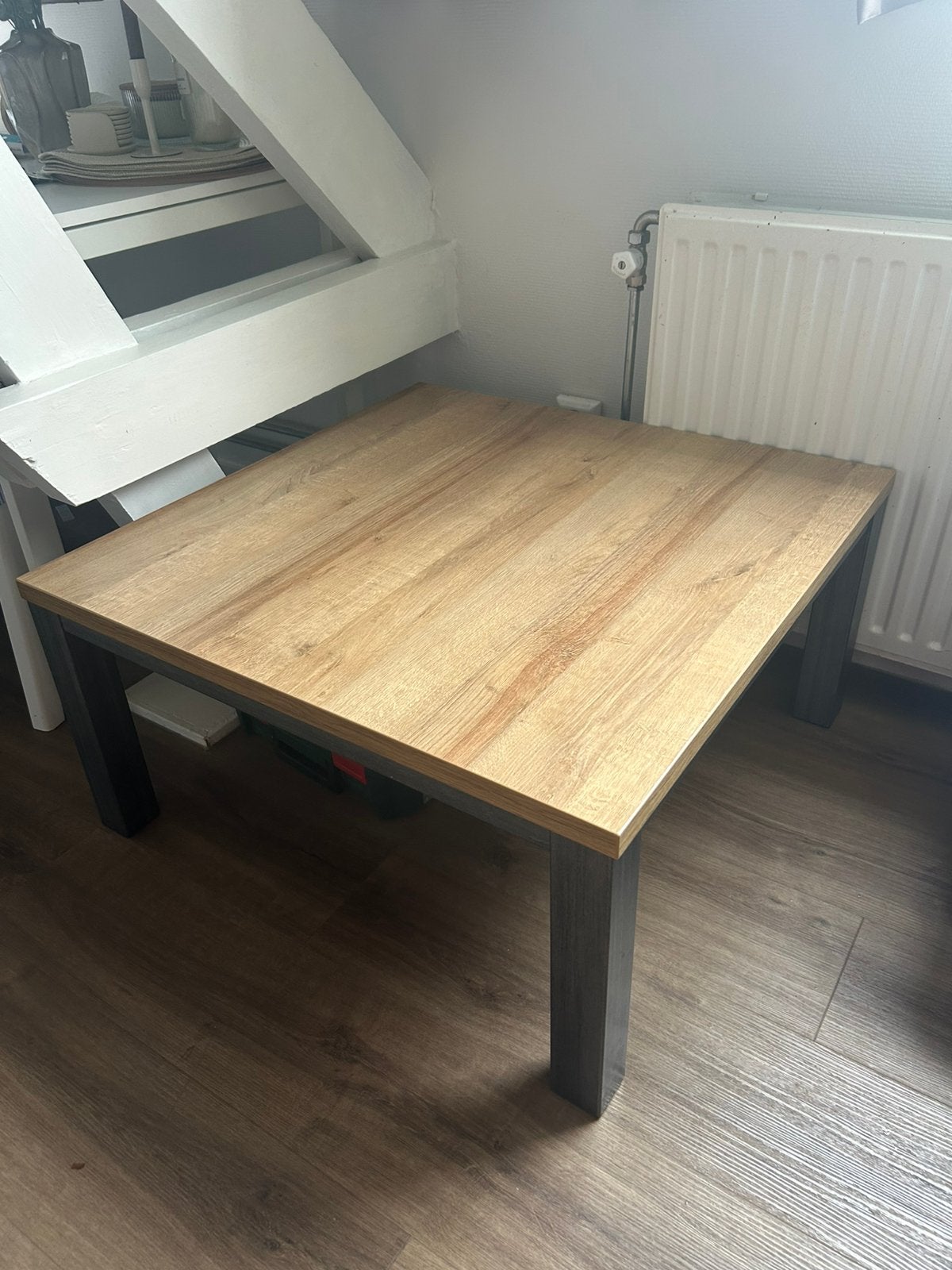 Salontafel Licht eiken hout (80x80cm), 50 tot 100 cm, Zo goed als nieuw, Eikenhout, Vierkant