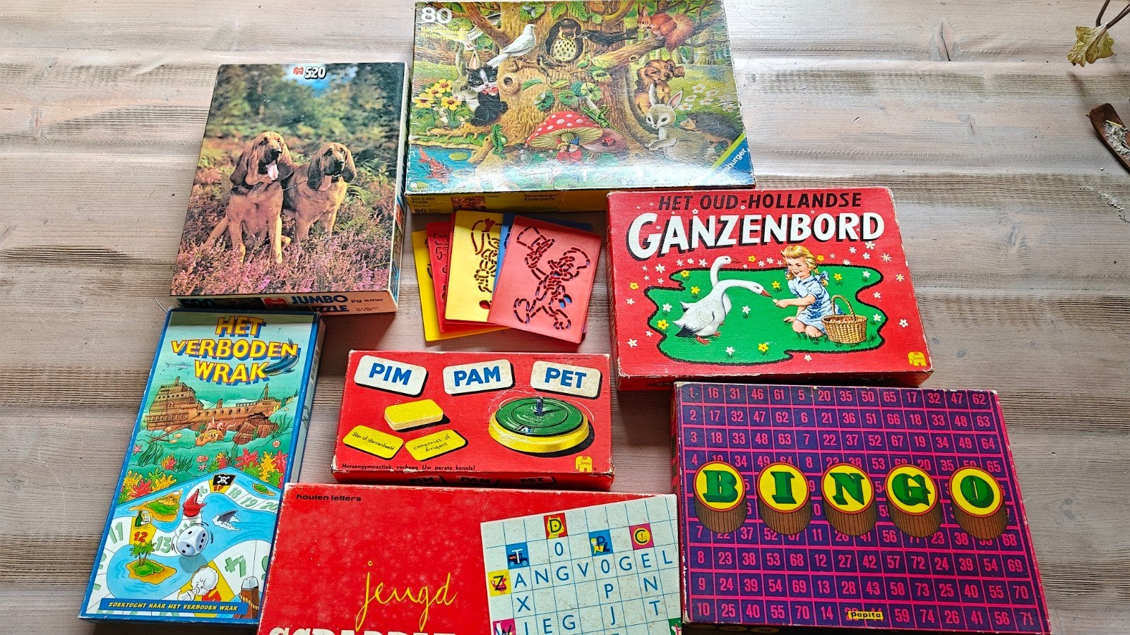 Diverse bordspellen en puzzels - Vintage collectie, Een of twee spelers, Ophalen of Verzenden, Gebruikt