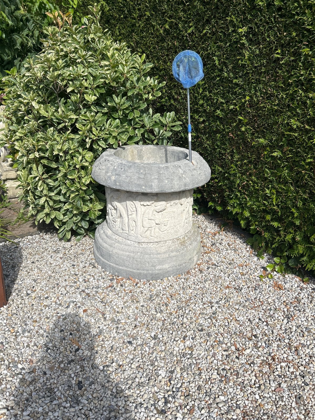 Decoratieve put/waterornament voor tuin, Tuin en Terras, Ophalen of Verzenden, Gebruikt, Graniet, Waterornament