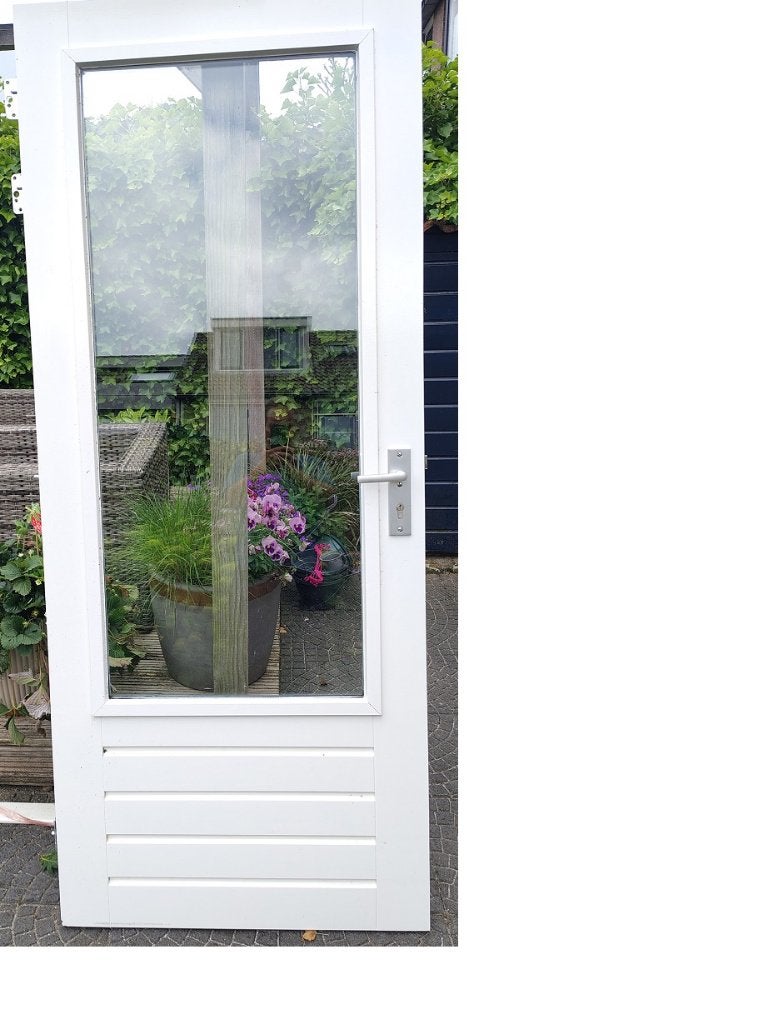 Hardhouten achterdeur, Doe-het-zelf en Verbouw, Ophalen, Gebruikt, 80 tot 100 cm, Buitendeur