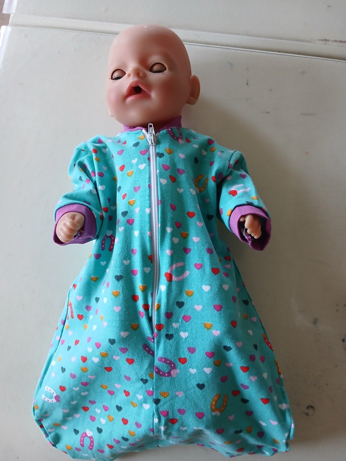 slaapzak hartjes baby born pop 36/38, Ophalen of Verzenden, Nieuw, Babypop