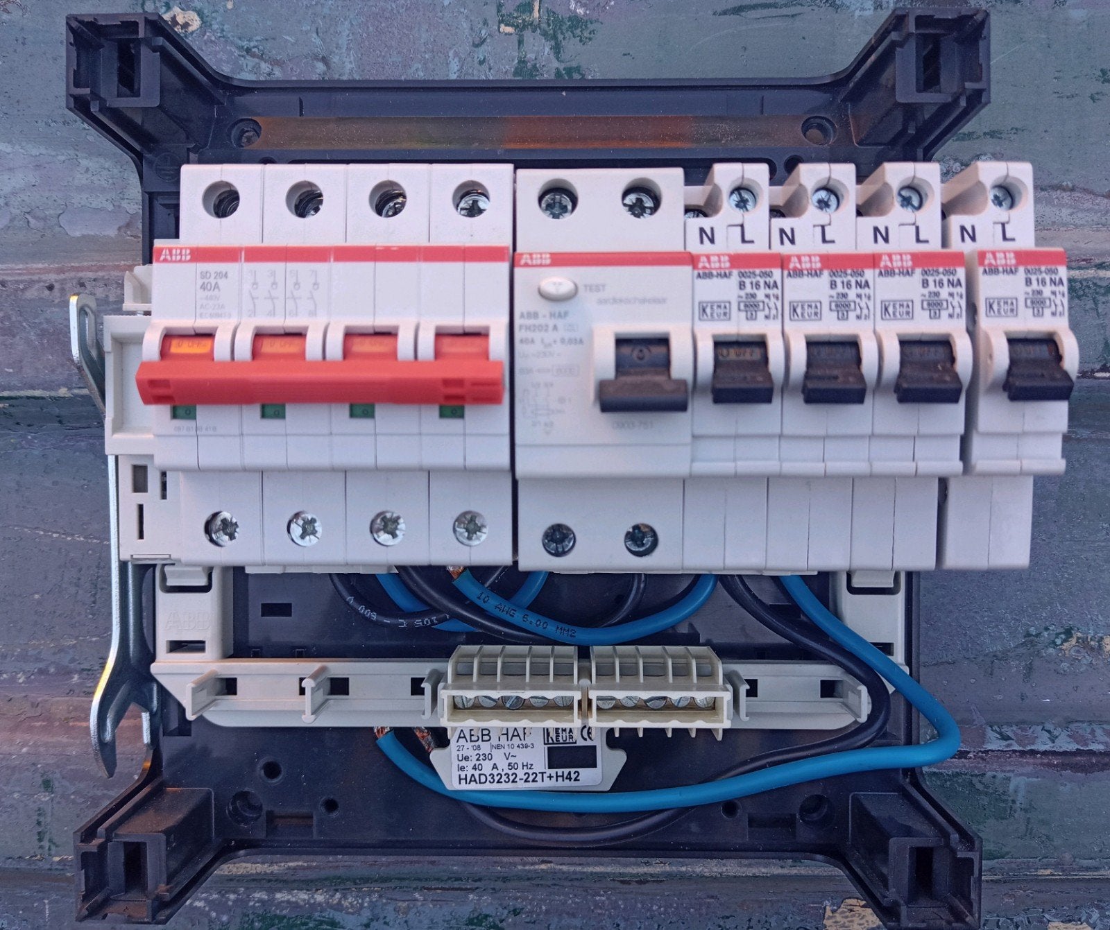 zekeringkast met aardlekschakelaar, krachtstroom, 4x 16 Amp, Ophalen of Verzenden