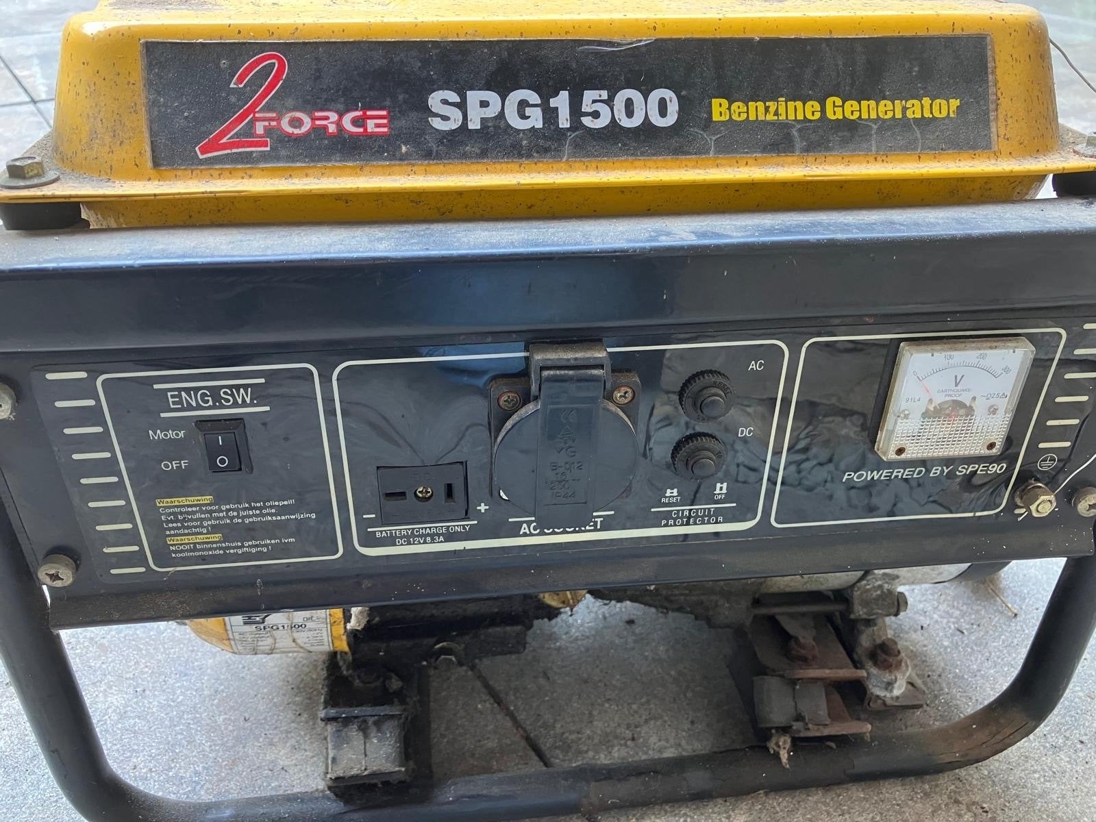 2Force SPG1500 Benzine Generator, Ophalen, Gebruikt