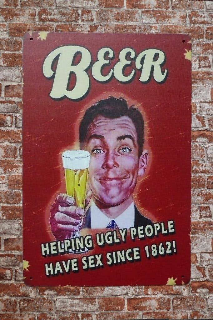 Metalen Wandborden bier - 20x30cm - Tekstbord - Metaal, Cave & Garden, Verzenden, Nieuw, Kouwe Hoek 1B, Waddinxveen