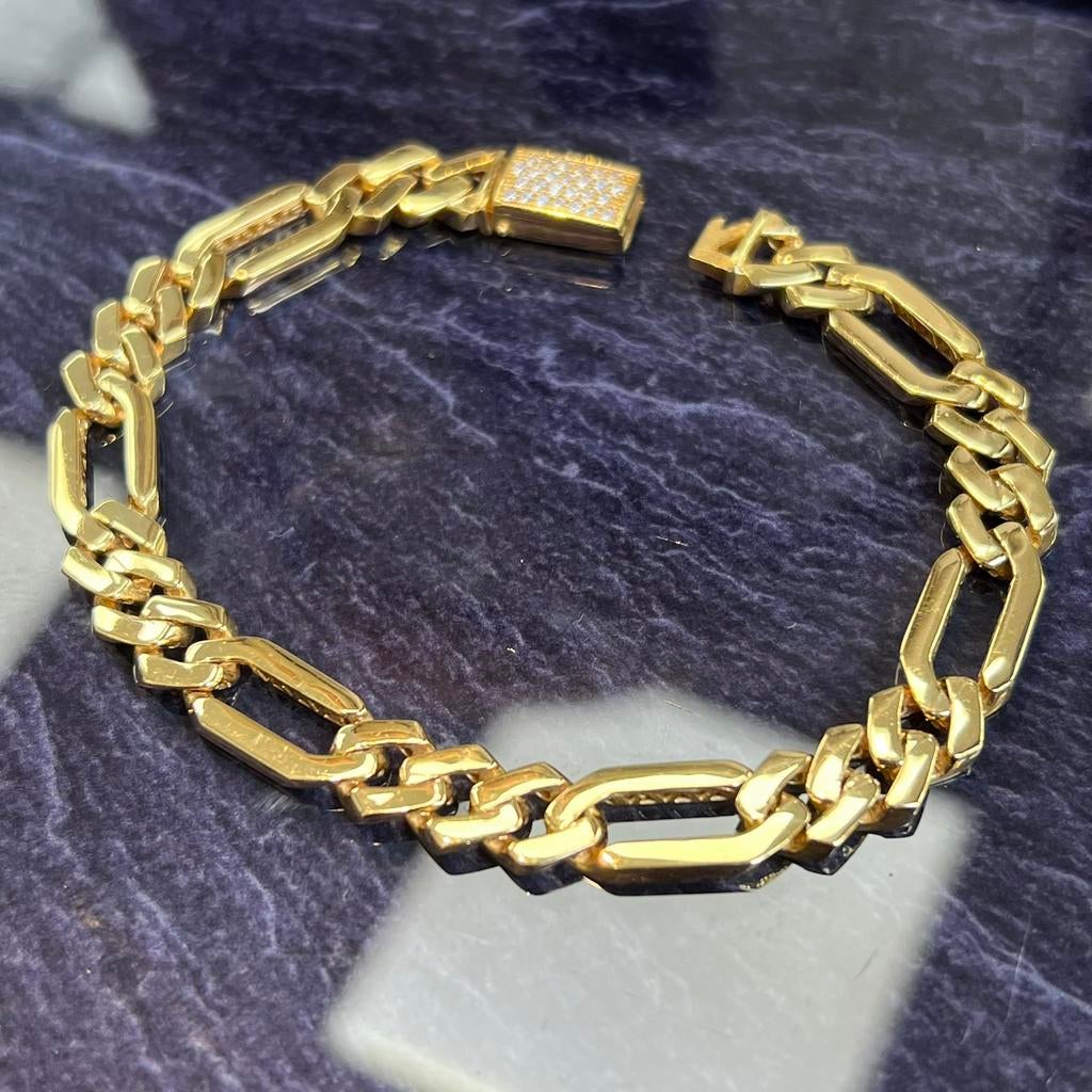 14k gouden armband prachtig figaro schakel, Ophalen of Verzenden, Nieuw, Goud