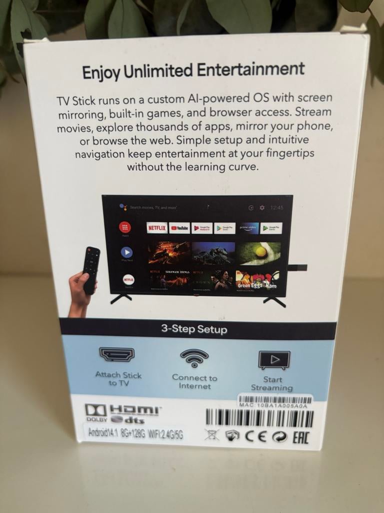 TV Stick 4K met Chromecast en Google Assistant, Ophalen of Verzenden, Nieuw, HDMI, Minder dan 500 GB