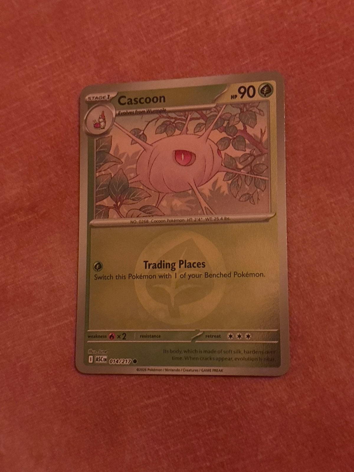 Cascoon Energy Rev Holo 14/217 Ascended Heroes Pokémon Kaart, Ophalen of Verzenden, Zo goed als nieuw, Losse kaart, Foil