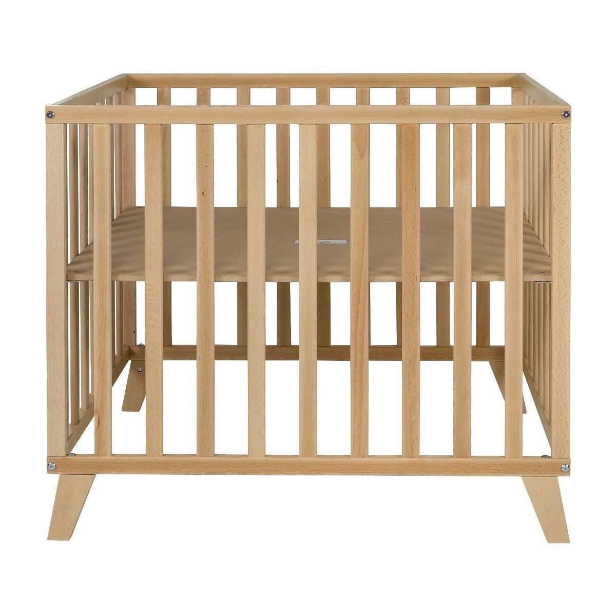 Bopita baby box naturel retro hout met matras en boxkleed, Ophalen, Zo goed als nieuw, Rechthoekig, In hoogte verstelbaar