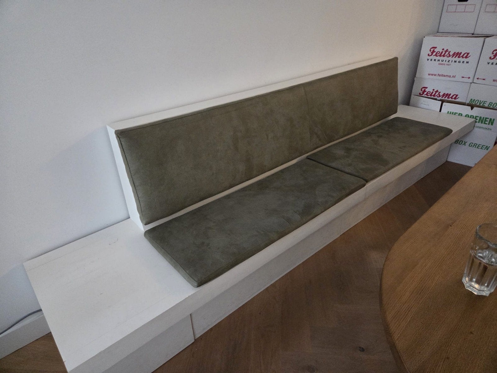 Op maat gemaakte eettafel bank / klepbank met opbergruimte, Ophalen, Gebruikt, Minder dan 75 cm, 300 cm of meer