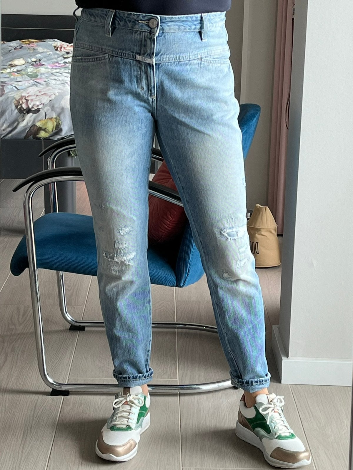 Closed Cropped Worker jeans, mt 27 / M, Kleding | Dames, Ophalen of Verzenden, Zo goed als nieuw, Blauw, W27 (confectie 34) of kleiner