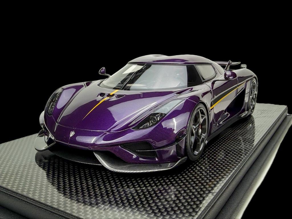Koenigsegg Regera KAQ Paars Carbon 1:18 FrontiArt Pre-Order, Hobby en Vrije tijd, Modelauto's | 1:18, Ophalen of Verzenden, Nieuw