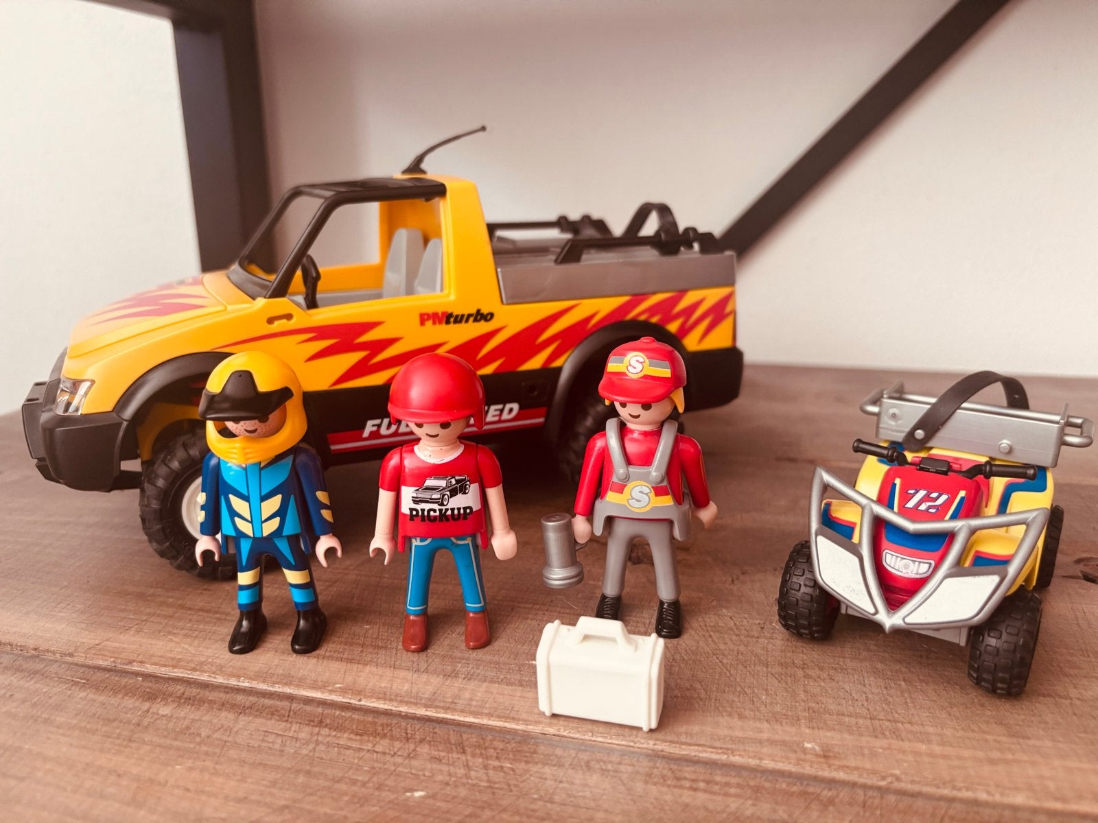 Playmobil Pick-up Truck met Quad en Figuren, Kinderen en Baby's, Ophalen of Verzenden, Gebruikt