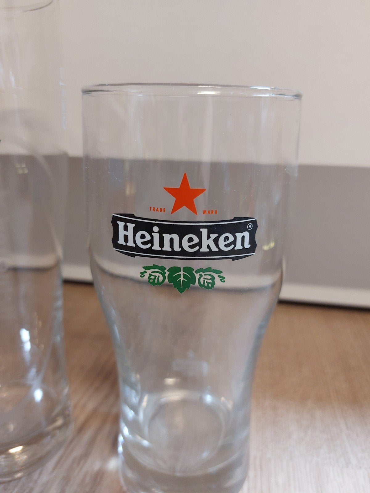 2x Heineken bier glas 0,5l en 0,3l, Ophalen of Verzenden, Glas of Glazen, Heineken
