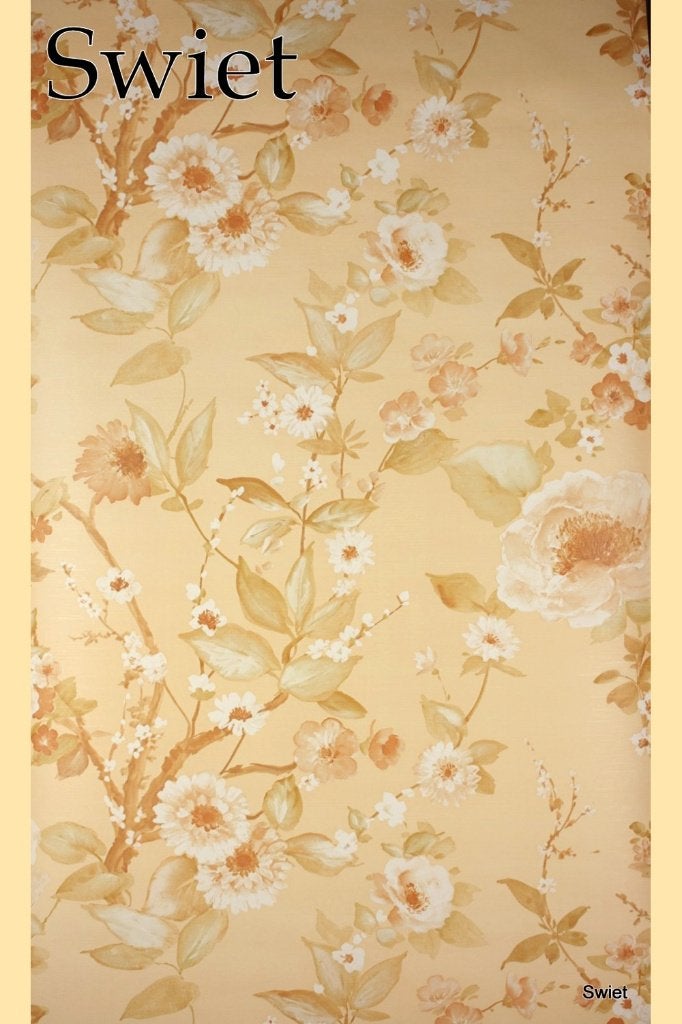 4934 bloemen perzik beige roze  vintage romantisch 70s, Verzenden, Roze