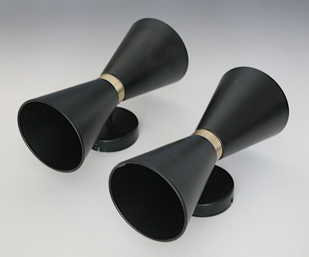 Wandlampen, diabolo model, zeer goede staat, Up-/downlighter, Zwart, E14 (klein), Ophalen of Verzenden