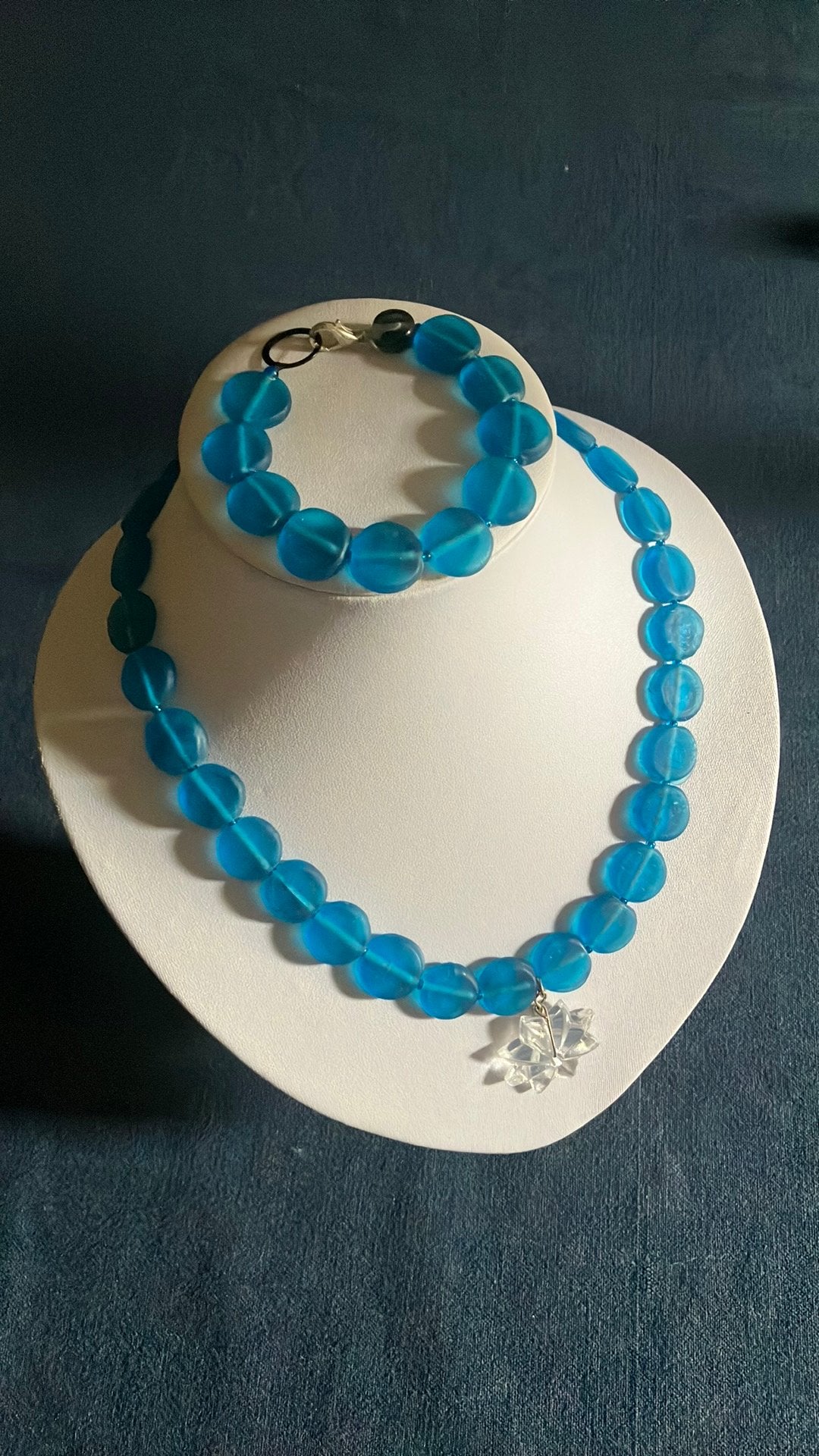 Turquose Ketting & Armband Handgemaakt glas kralen (Gent), Ophalen of Verzenden, Nieuw, Overige kleuren, Overige materialen
