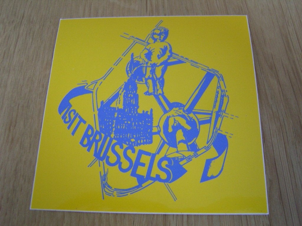sticker belgië visit brussels brussel atomium manneke pis, Ophalen, Zo goed als nieuw
