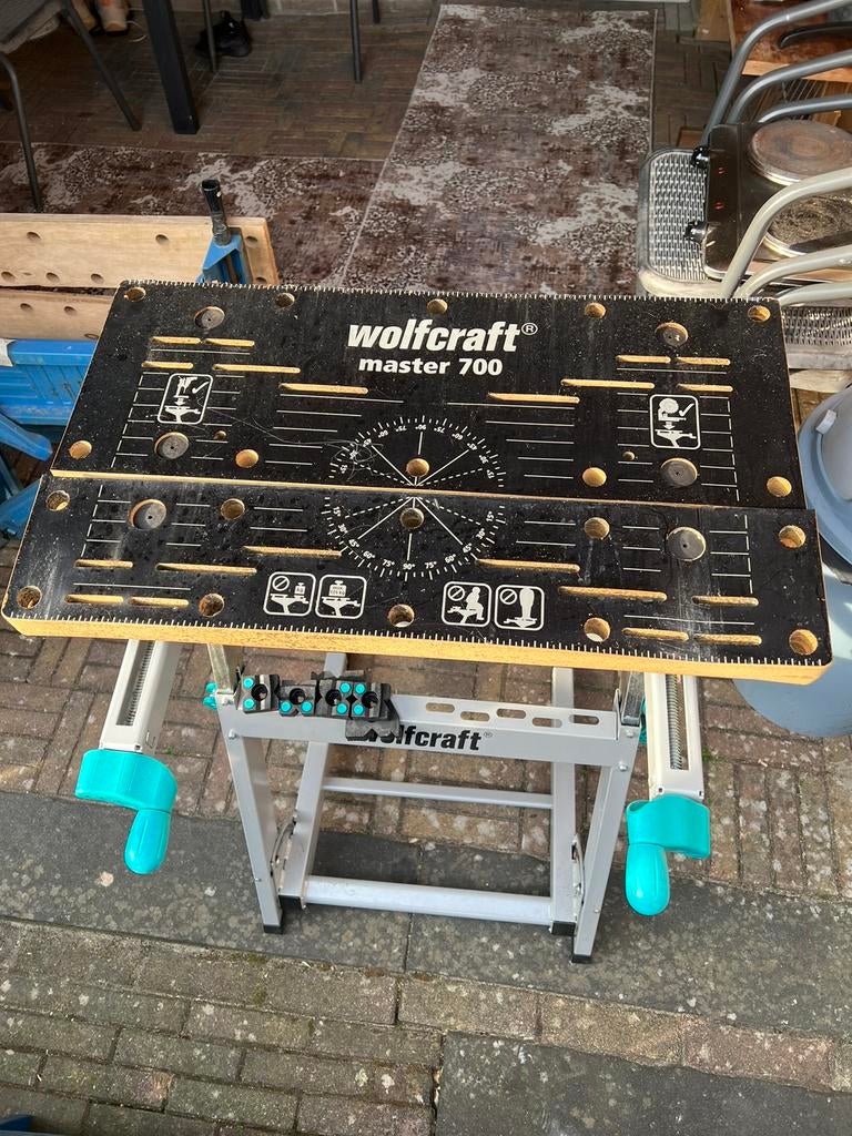 Wolfcraft Master 700 span- en machinetafel., Doe-het-zelf en Verbouw, Werkbanken, Ophalen, Zo goed als nieuw, Inklapbaar