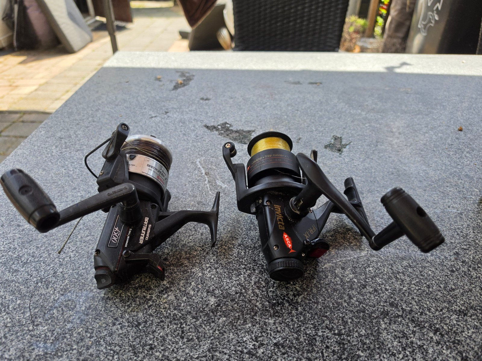 Vintage karper molens - Shimano Baitrunner en Arca Invicta, Ophalen, Gebruikt, Molen