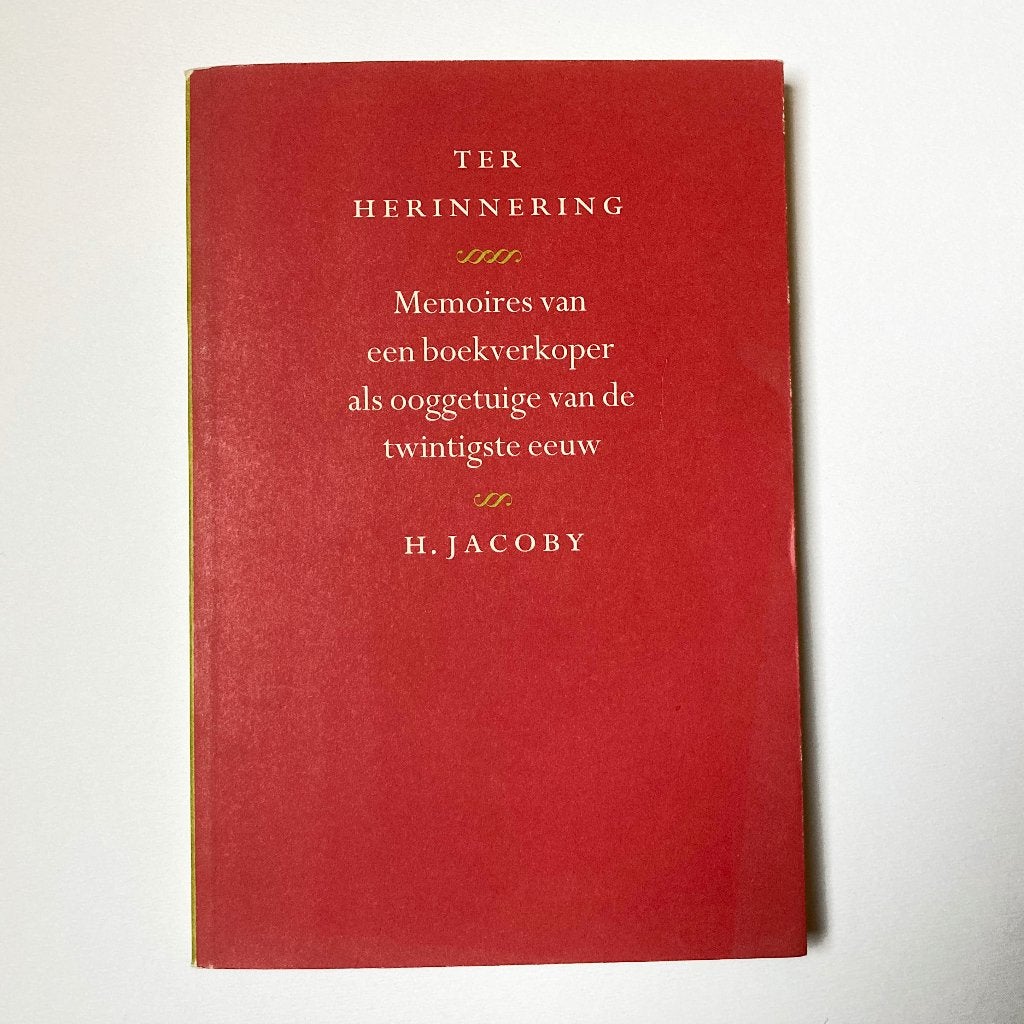 H. Jacoby - Ter herinnering : memoires van een boekverkoper, Gelezen, H. Jacoby, Overige, Ophalen of Verzenden