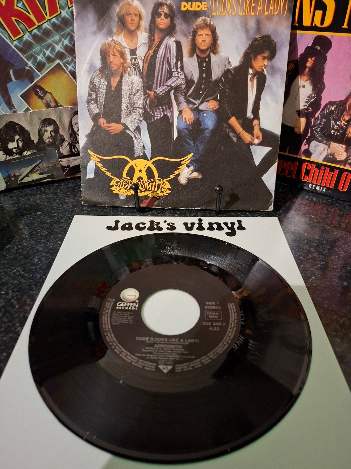 Aerosmith - Dude (Looks Like a Lady) 1987, 7 inch, Ophalen of Verzenden, Overige typen, Fotohoes