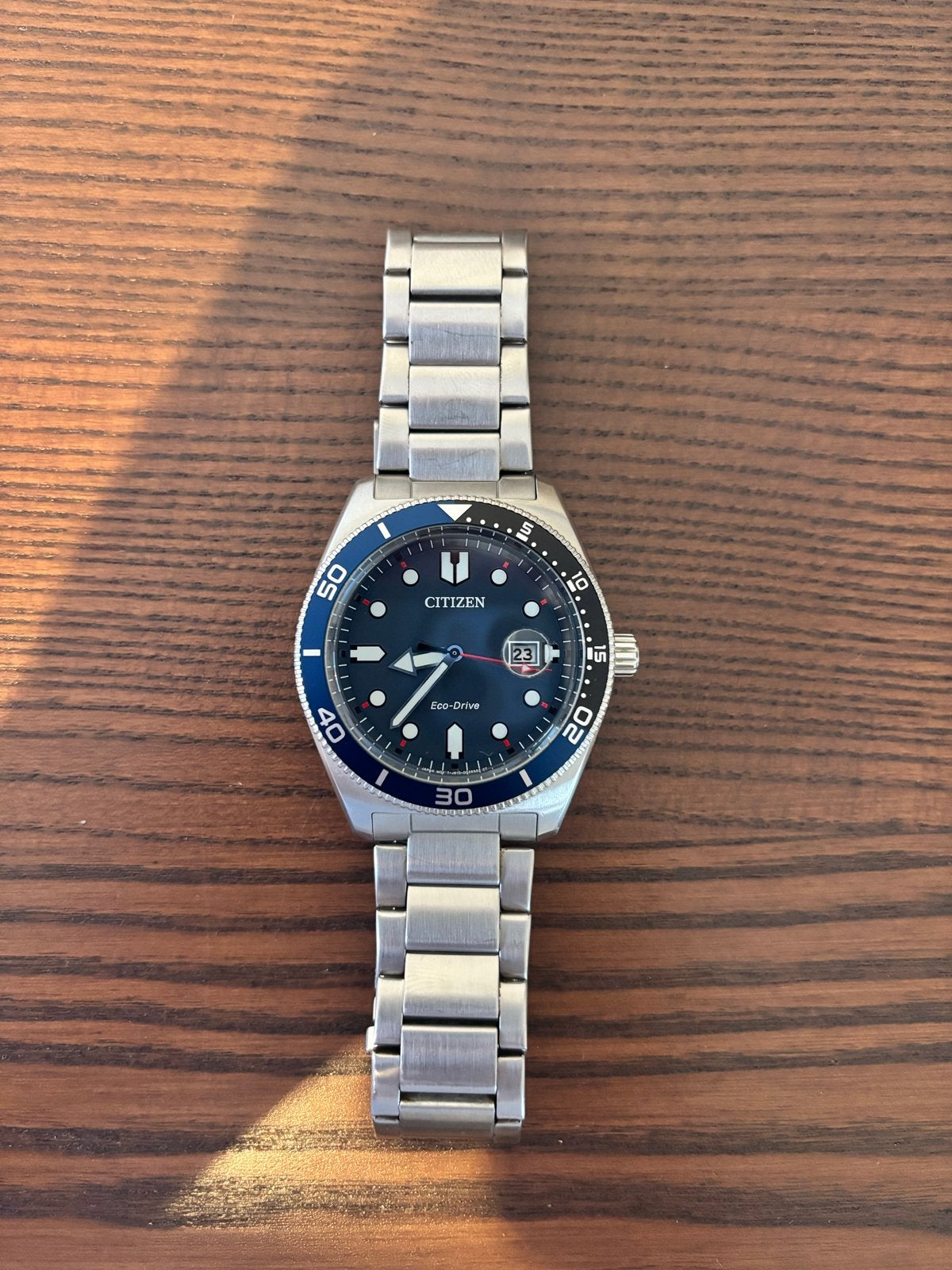 Citizen Eco-Drive AW1761-89L 43mm, Staal, Ophalen of Verzenden, Zo goed als nieuw, Polshorloge
