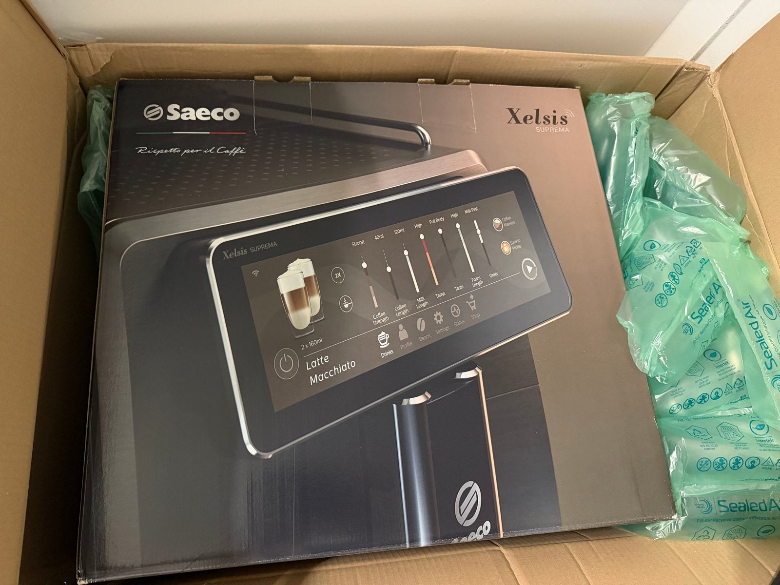Saeco Xelsis Suprema Volautomatische Espressomachine SM8889/, Witgoed en Apparatuur, Ophalen of Verzenden, Nieuw, Espresso apparaat