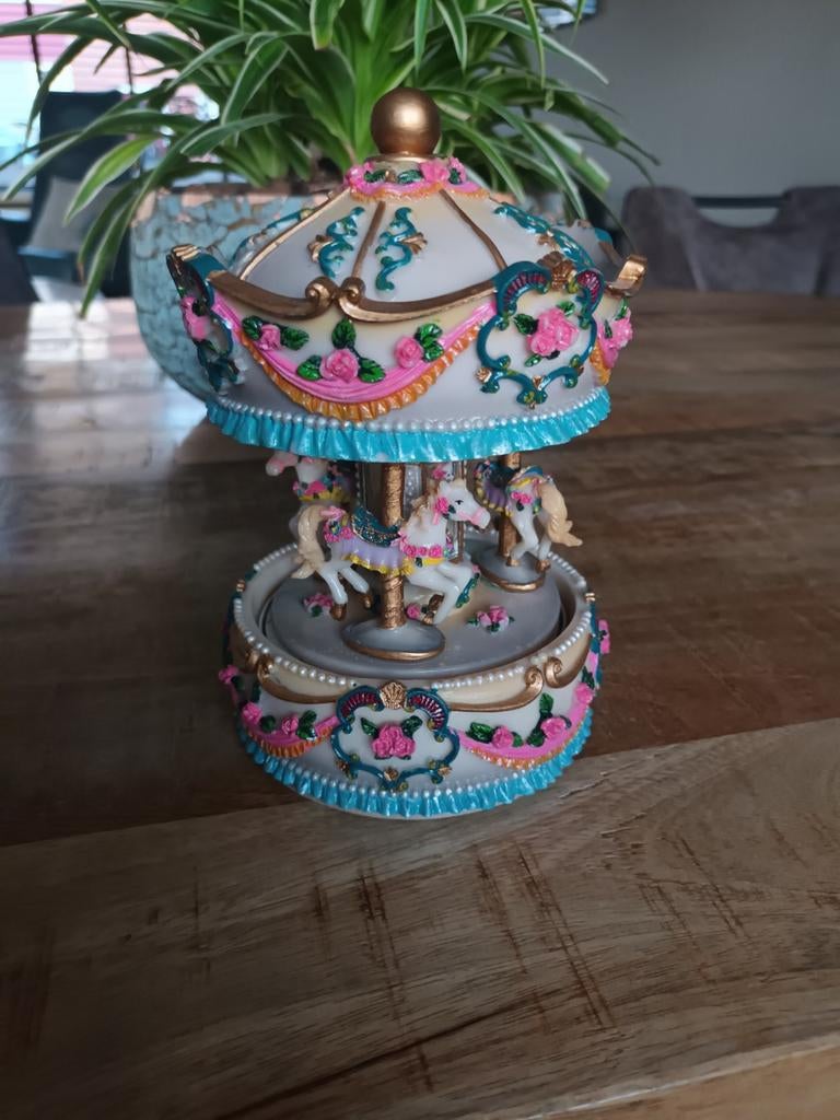 Muziekdoos Carrousel met Paardjes - Vintage Stijl, Ophalen of Verzenden