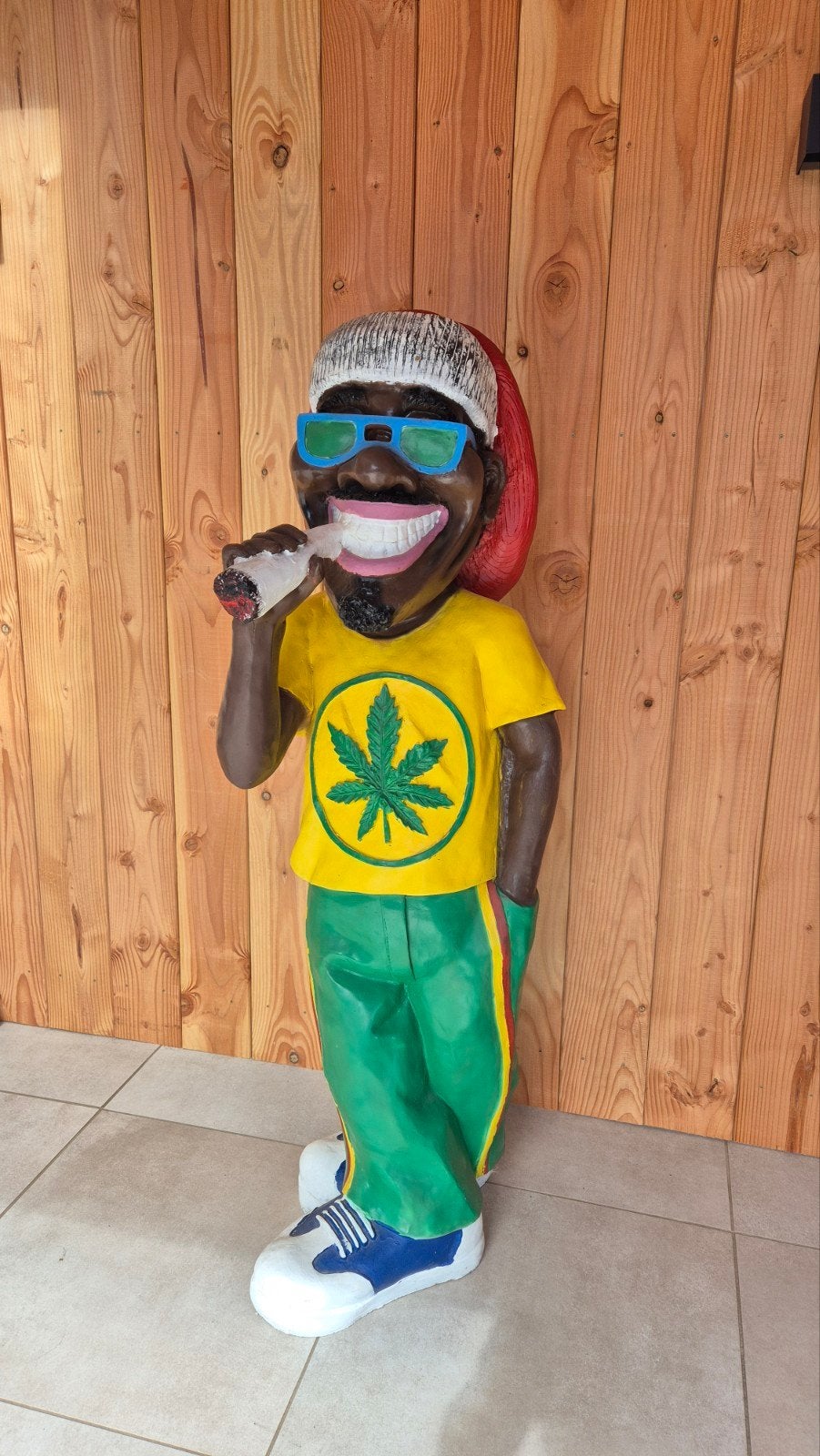 Unieke grote Bob Marley pop (147cm hoog) - Reggae decoratie, Ophalen, Kunststof, 1 meter - 2 meter, Beeld