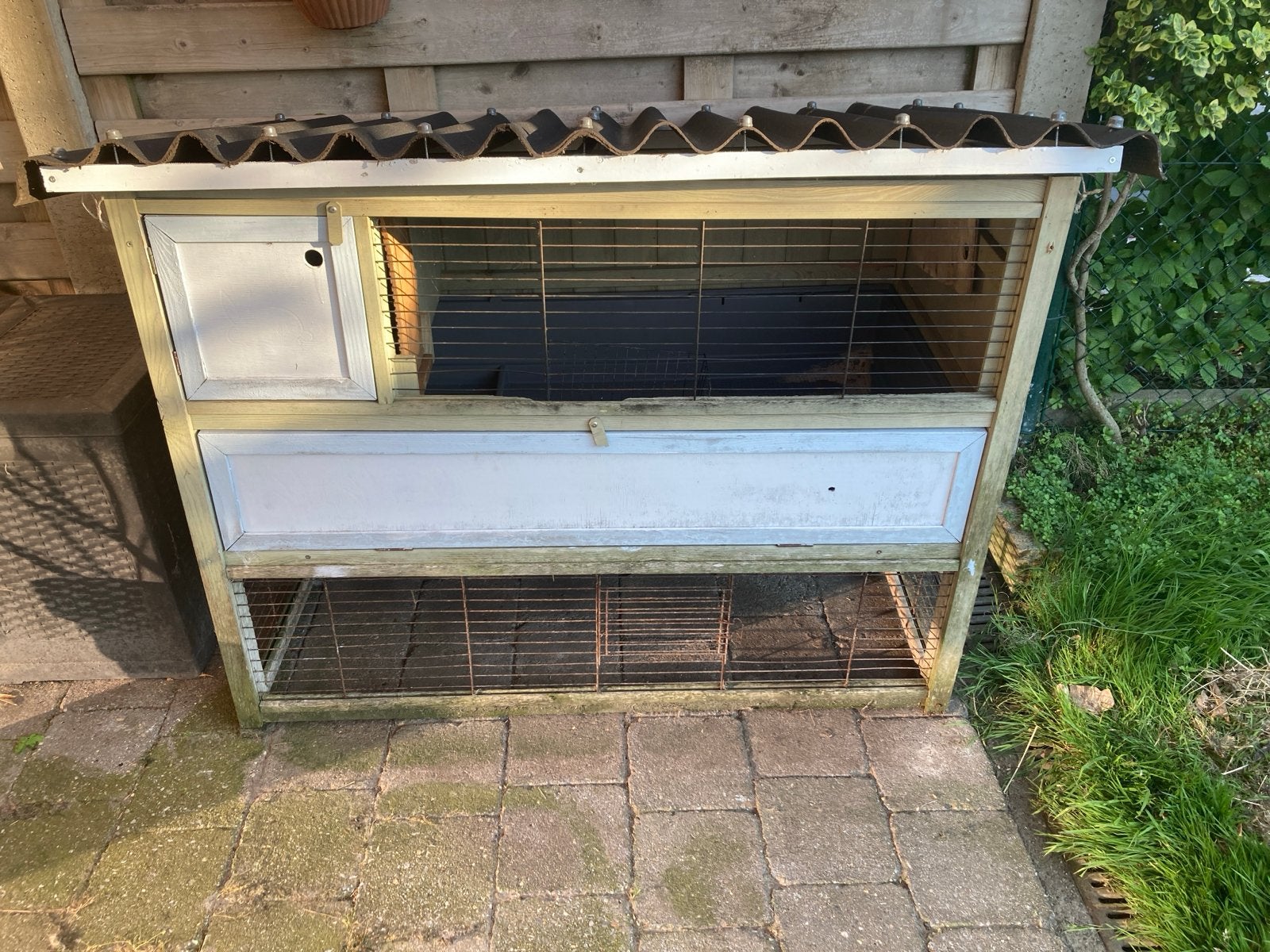 Konijnenhok met uitzet, Dieren en Toebehoren, Knaagdieren en Konijnen | Hokken en Kooien, Ophalen, 90 cm of meer, Konijn, Hok