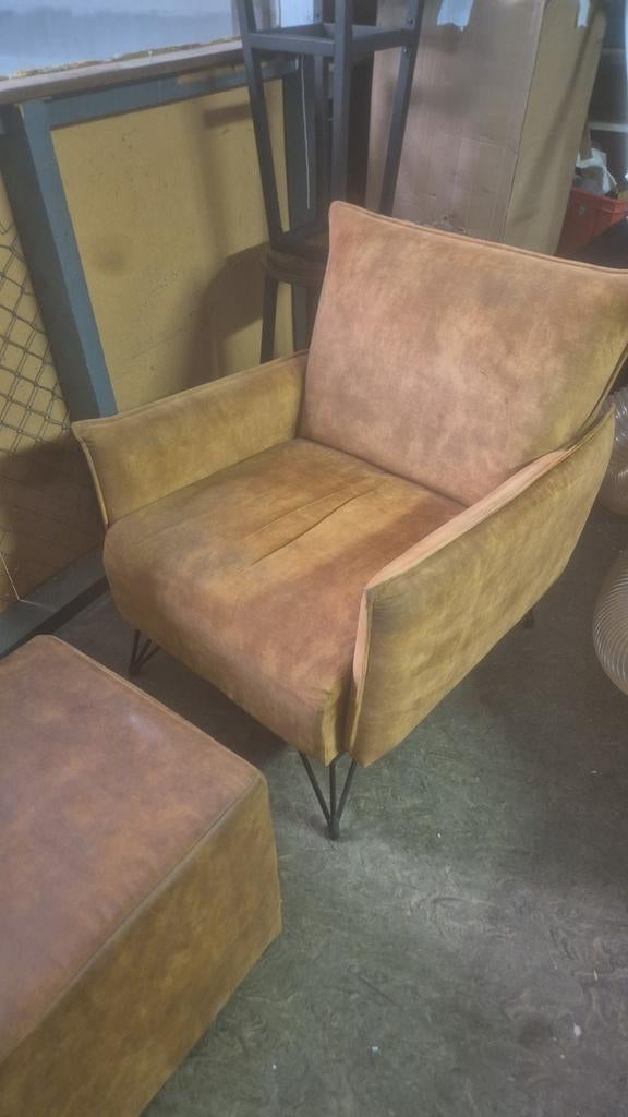 Heerlijke fauteuil met bijpassende hokker, Modern, Comfortabel, Gebruikt, 75 tot 100 cm, Ophalen of Verzenden