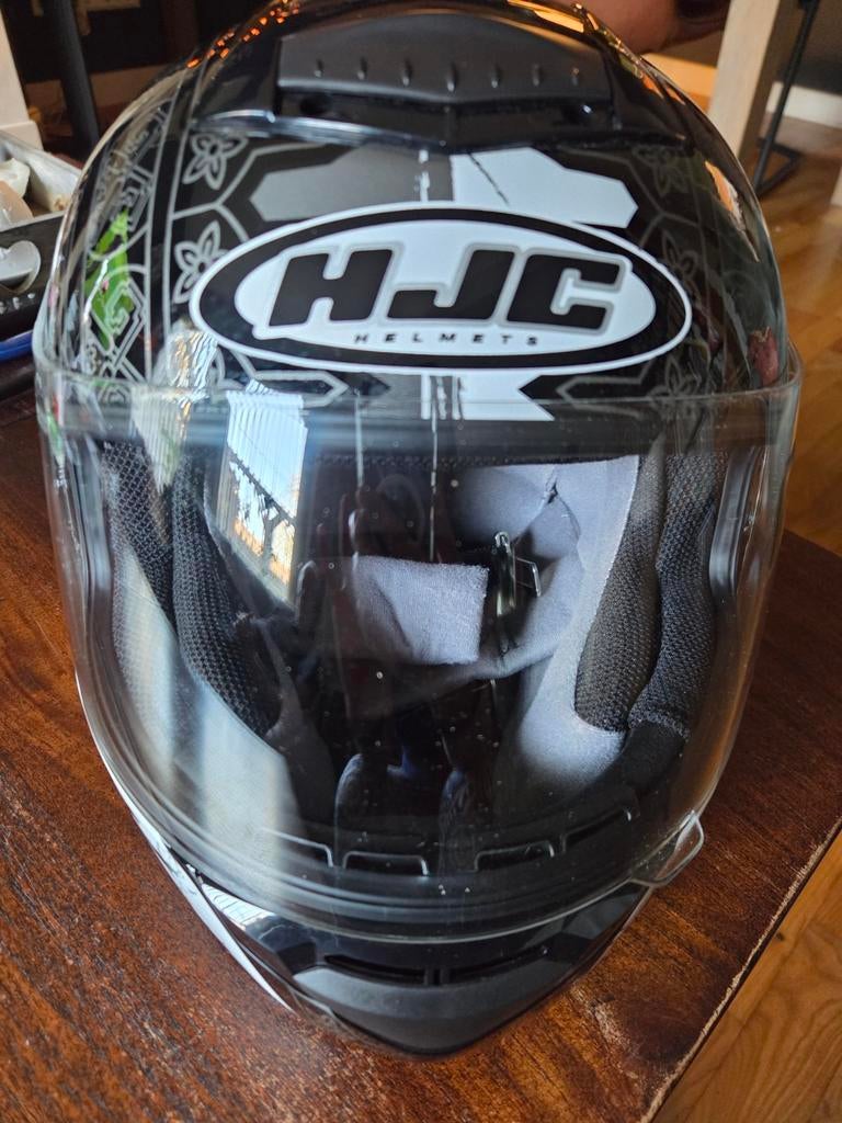 HJC Integraalhelm Maat S - Zwart/Wit met patroon, Ophalen of Verzenden, Tweedehands, Integraalhelm, HJC