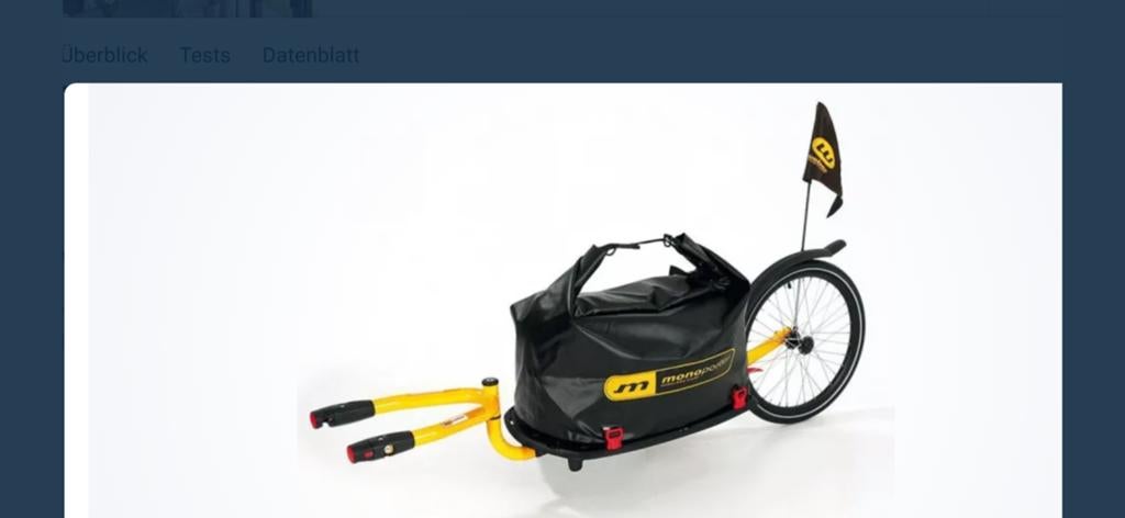 Fiets aanhanger lichtgewicht Monoporter, Fietsen en Brommers, Fietsaccessoires | Aanhangers en Karren, Ophalen, Gebruikt, Opvouwbaar