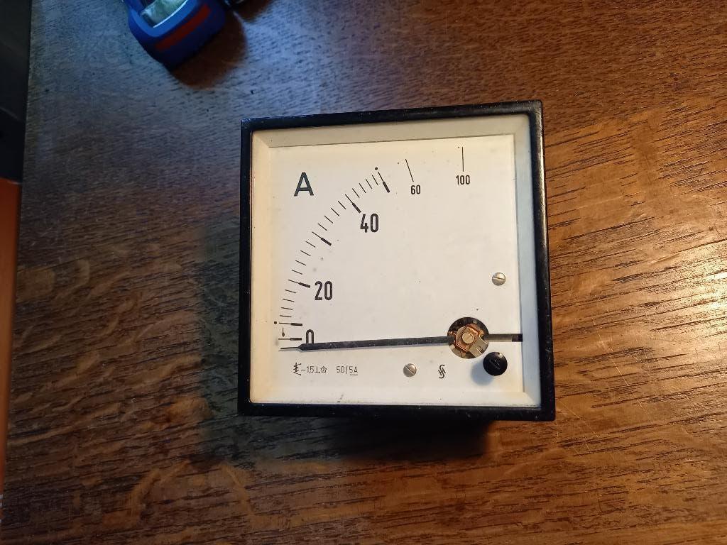 vintage ampere meter voor inbouw vierkant, Antiek en Kunst, Ophalen of Verzenden