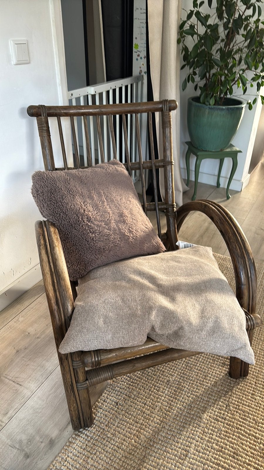 Gave rotan, bamboe stoel, bohemian, Ophalen